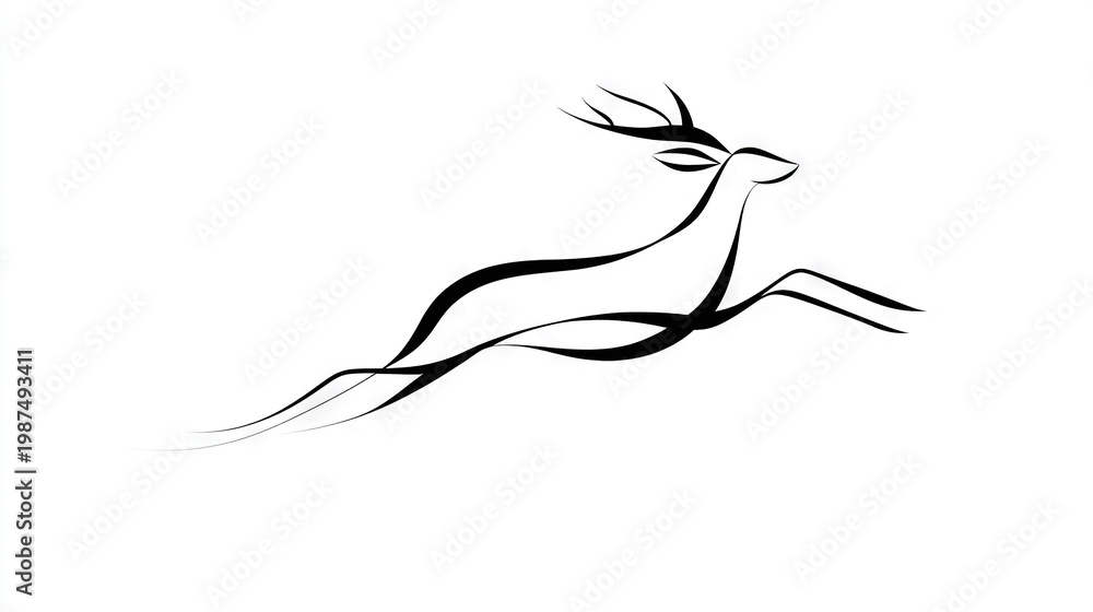 Fototapeta premium Silhouette of a running antelope