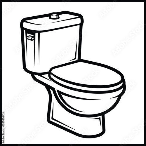 toilet commode icons in various styles on transparent background
