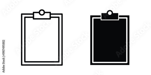 Clipboard icon vector graphic clipart and line art style set
