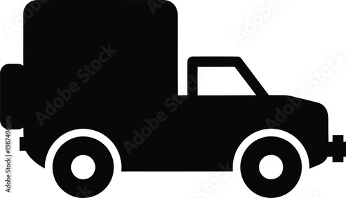 Minimalist delivery truck silhouette icon for logistics services vector illustration