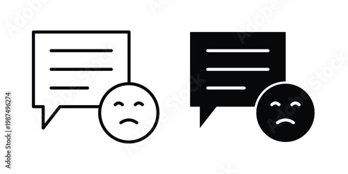 Complaint icon vector graphic clipart and line art style set