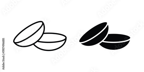 contact lenses icon vector graphic clipart and line art style set