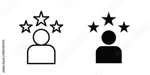 Customer loyalty icon vector graphic clipart and line art style set