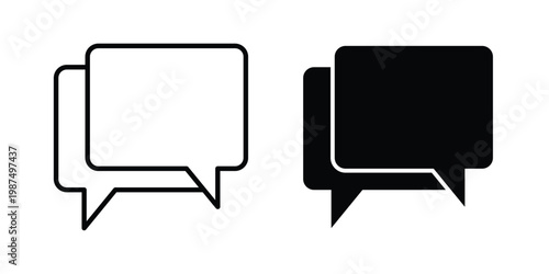 Discussion icon vector graphic clipart and line art style set