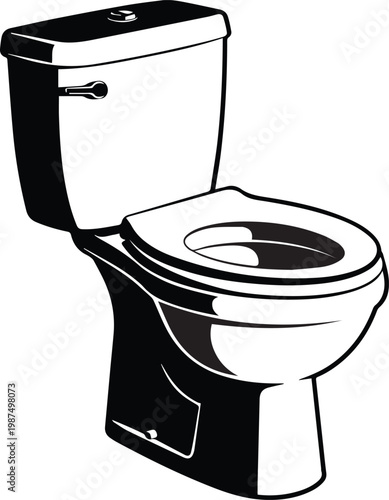 toilet commode icons in various styles on transparent background