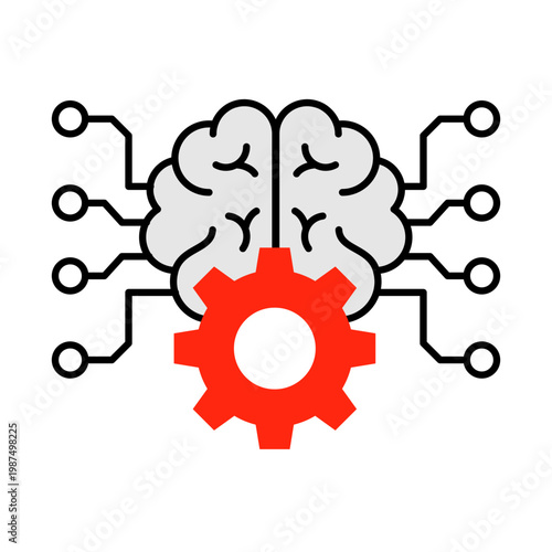 Machine Learning Icon, AI Algorithms for Data Insights and Automation, Boosting Decision-Making and Business Intelligence