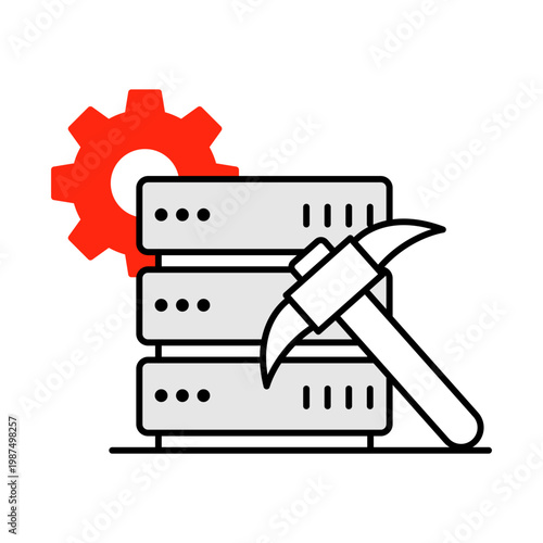 Data Mining Icon, Extracting Valuable Insights from Large Datasets, Enhancing Business Intelligence and Strategy Execution