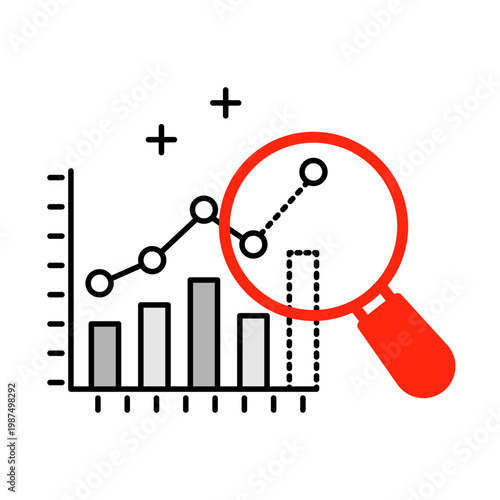 Predictive Analytics Icon, Forecasting Future Trends with Data Models, Enabling Proactive Business Strategies and Planning