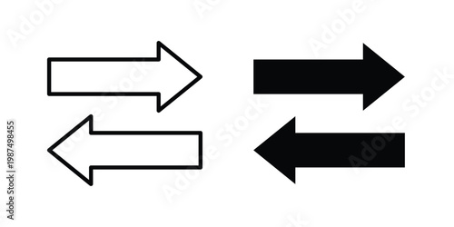 Exchange icon vector graphic clipart and line art style set