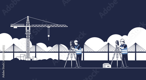 Engineers Assessing a Construction Site for Architectural Project Development and Planning