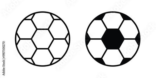 Football icon vector graphic clipart and line art style set