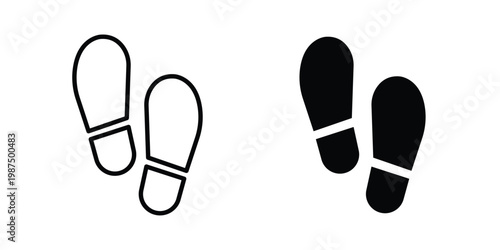 Fotografija Footprint icon vector graphic clipart and line art style set