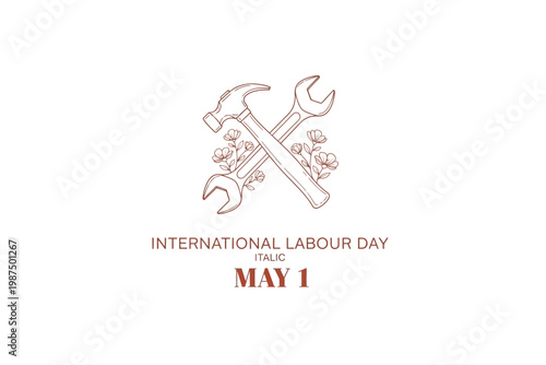 International caseworker day illustration tools and text celebrating social work professionals