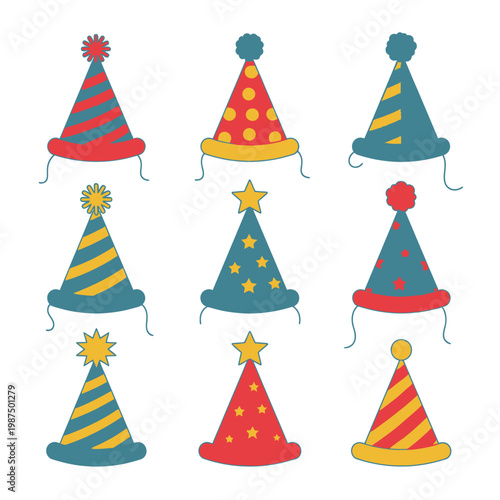 Colorful Party Hats Collection - Birthday Celebration