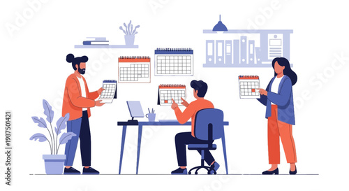 Team Collaboration in Modern Office with Digital Devices