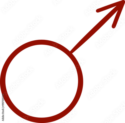 sex icon man, simple linear red icon, doodle and sketch style, hand drawing