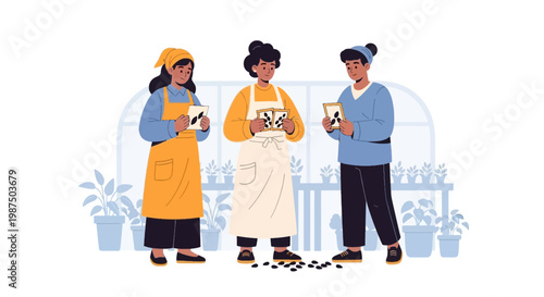 Friends Using Mobile Devices in a Bright Indoor Environment