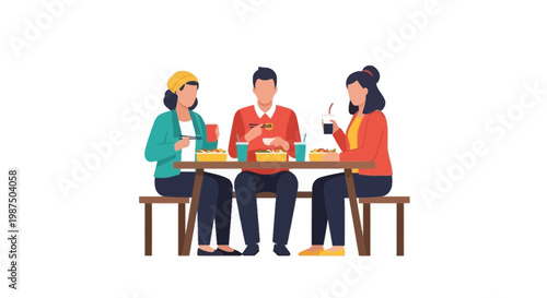 Group of Friends Enjoying Drinks at Cafe table
