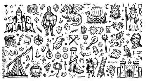 Meditation Zen doodle art depicts serene fantasy scene