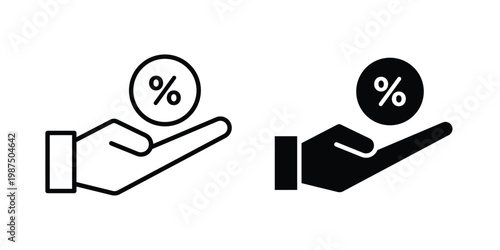 Interest icon vector graphic clipart and line art style set