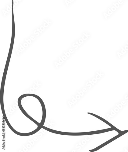Hand drawn black curved arrow pointing to the right isolated on transparent background, Black curved arrow pointing right with slight upward arc on white background, isolated design element vector.