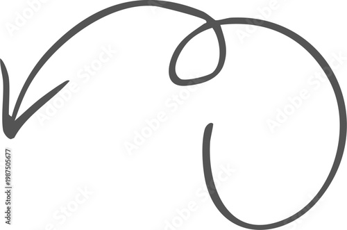 Hand drawn black curved arrow pointing to the right isolated on transparent background, Black curved arrow pointing right with slight upward arc on white background, isolated design element vector.