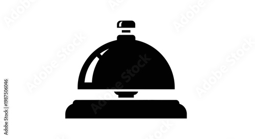 A black bell icon a simple and elegant silhouette