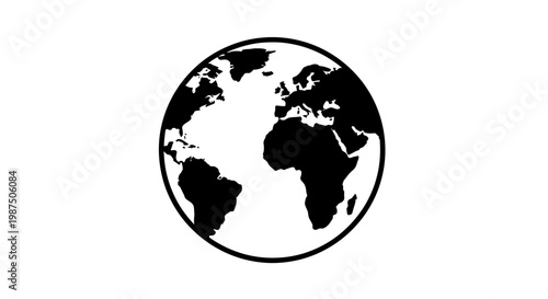 A striking black silhouette of earth depicting continents and oceans