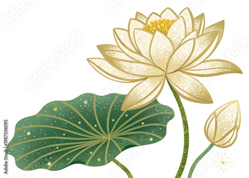 PNG illustration of a golden lotus for Vesak Day	