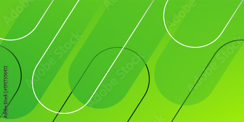 Bright abstract background with rounded diagonal lines on a green gradient. Modern and energetic futuristic design, perfect for technology, business, and web themes.