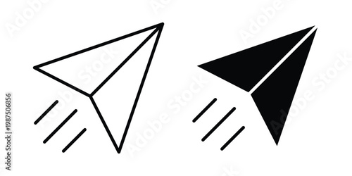 Free Download Paper plane icon vector graphic clipart and line art style set - GFXLoad