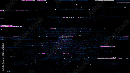 Obraz na plátně Glitch background with digital distortion and noise