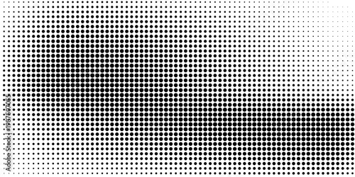 Grunge halftone gradient background. Faded grit noise texture. White and black sand wallpaper. Retro pixelated backdrop. Anime or manga style comic overlay. Vector graphic design textured template