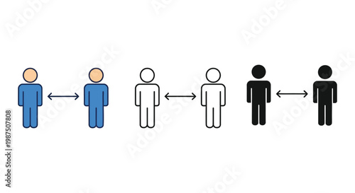 People icons vector illustration of social distancing guidelines