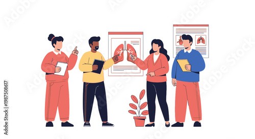 Medical team discussing lung health and treatment options