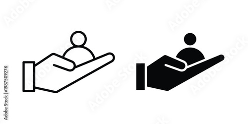 Retention icon vector graphic clipart and line art style set