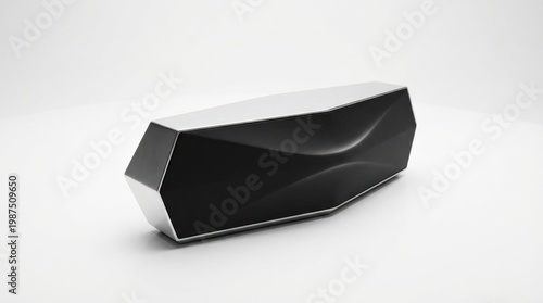 A sleek cutting-edge product on a clean white background, sharp contours, premium materials and soft studio reflections, confident modern atmosphere, ultra-realistic, no logos.