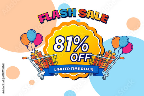 81 Flash Sale Colorful Promotional Graphic