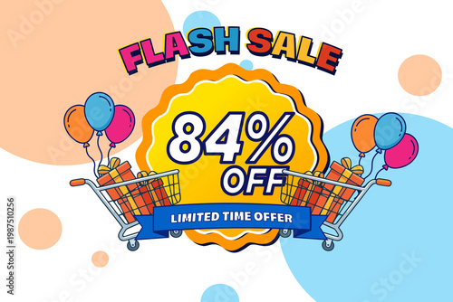 84 Flash Sale Colorful Promotional Graphic