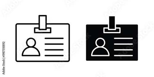 Security badge icon vector graphic clipart and line art style set