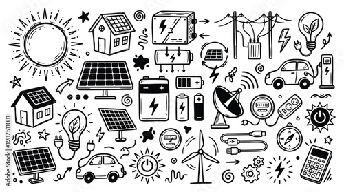 Spa relaxation doodle illustrations showcase calming scenes with nature