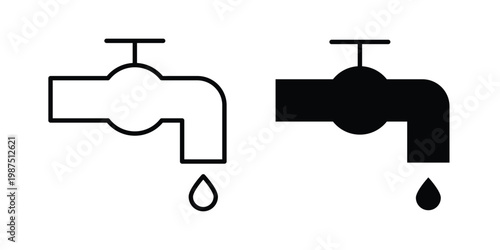 Tap icon vector graphic clipart and line art style set