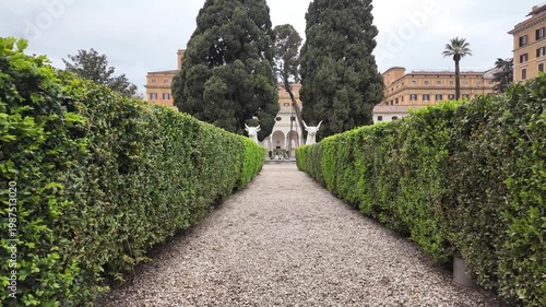 Walking Through The Gardens Of Baths Of Caracalla Rome