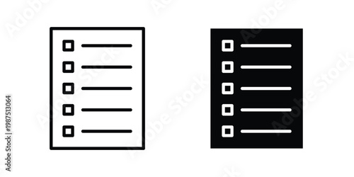 Todo list icon vector graphic clipart and line art style set