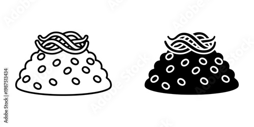 Noodles and pasta icon set, outline and glyph style noodles and pasta vector icons, classic italian meal, delicious and versatile ingredient for cooking.