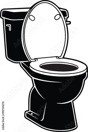 toilet commode icons in various styles on transparent background