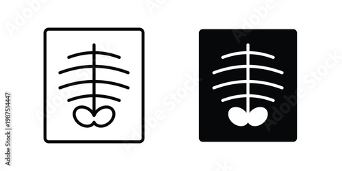 X ray icon vector graphic clipart and line art style set