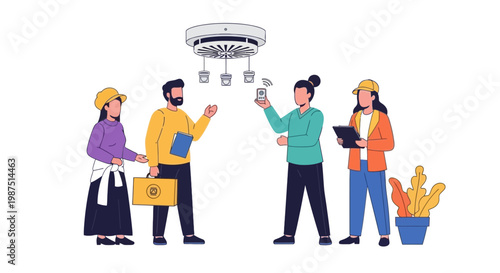 Business Professionals Networking and Discussing Ideas at Office Meeting