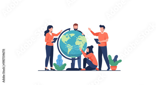 Environmental Awareness and Global Education with People and Earth Globe