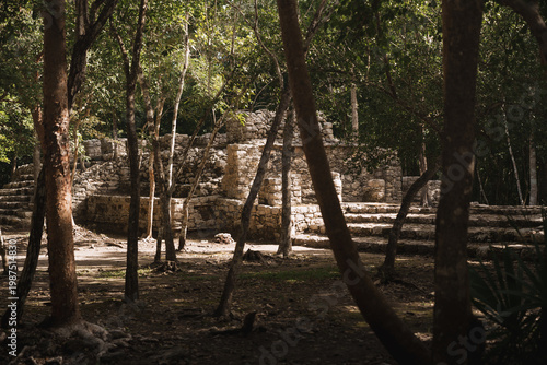 Exploring ancient mayan ruins in coba yucatan mexico